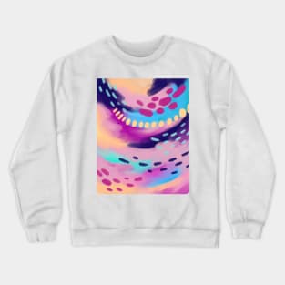 Bright Pink Abstract Crewneck Sweatshirt